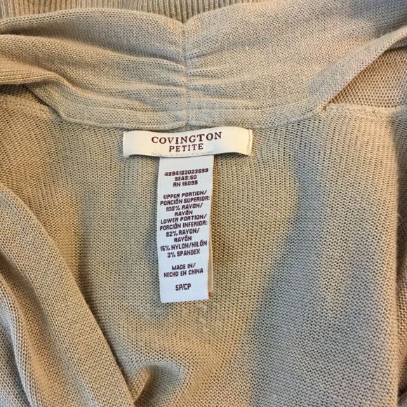 Covington petite small tan short-sleeved sweater - Picture 4 of 4